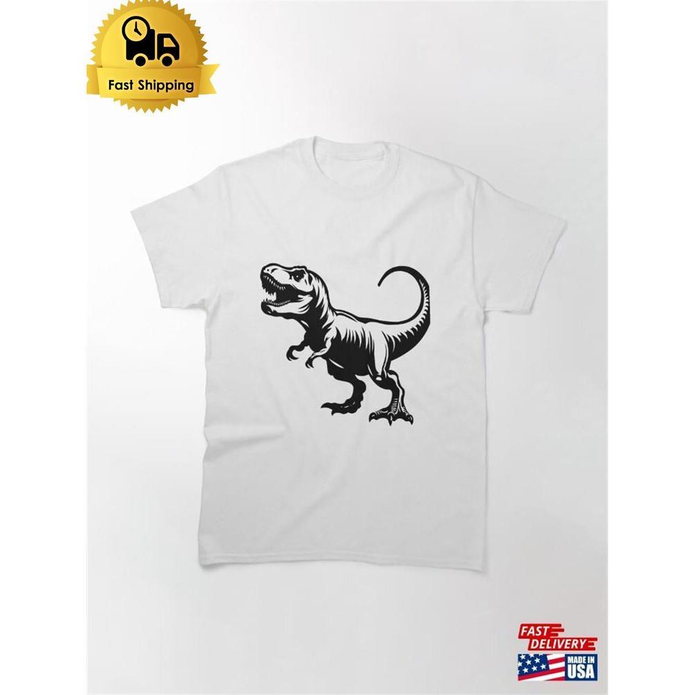 Tyrannosaurus Rex Black And White Classic T-Shirt